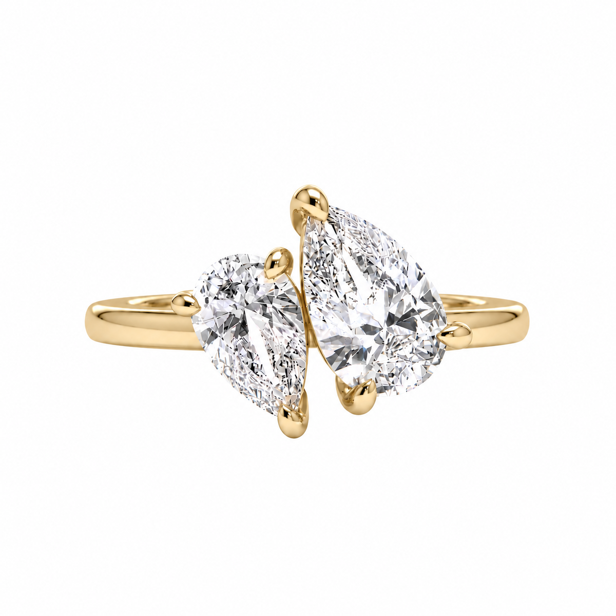 Double Twin Pear Ring