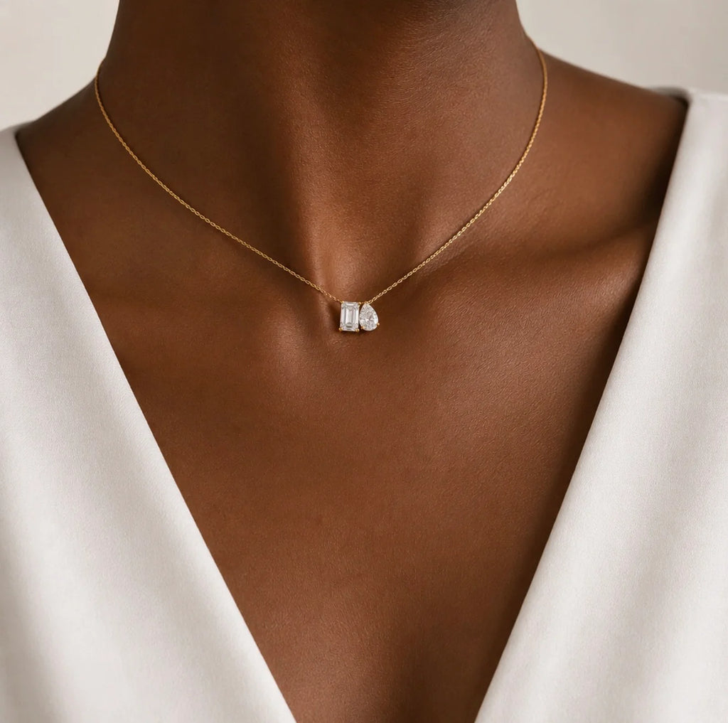Toi et Moi Pear Necklace